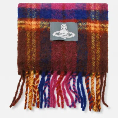 Vivienne Westwood Multicolored Pattern Scarf Fringed Edges