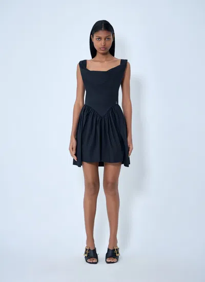 Vivienne Westwood Sculpted Neckline Gathered Mini Dress In Blue