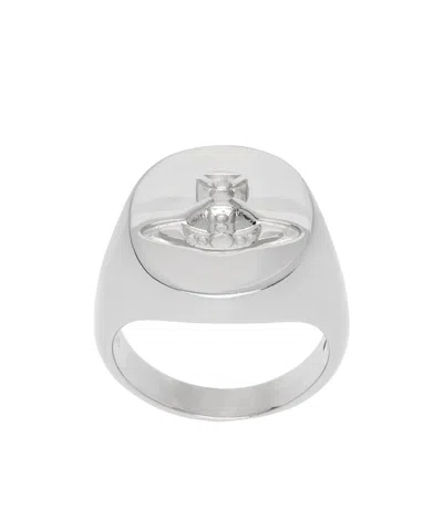 Vivienne Westwood Seal Logo Ring In White