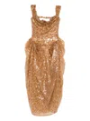 Vivienne Westwood Sequin-embellished Draped Dress In Gold