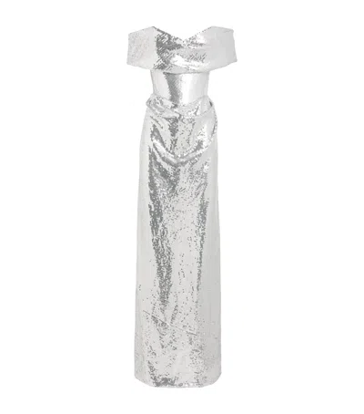 Vivienne Westwood Sequin-embellished Nova Cocotte Gown In Silver