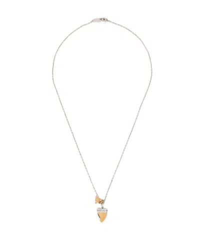 Vivienne Westwood Shark Tooth Pendant Necklace In Silver