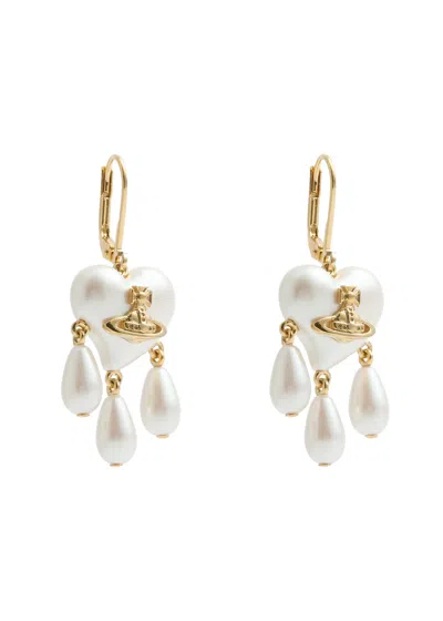 Vivienne Westwood Sheryl Faux Pearl Drop Earrings In White