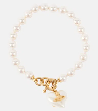 Vivienne Westwood Sheryl Faux Pearl Gold-plated Bracelet In White
