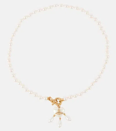 Vivienne Westwood Sheryl Faux Pearl Gold-plated Necklace In White