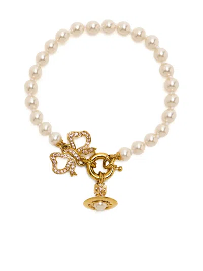Vivienne Westwood Sheryl Pearl Bracelet In Metallic