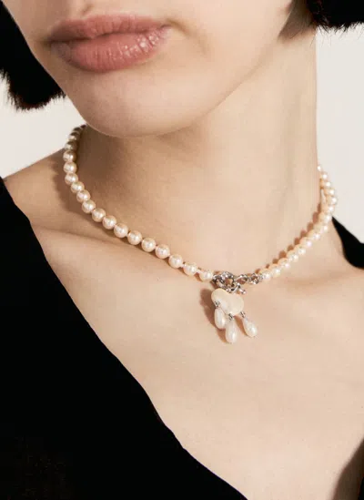 Vivienne Westwood Sheryl Pearl Necklace In Cream
