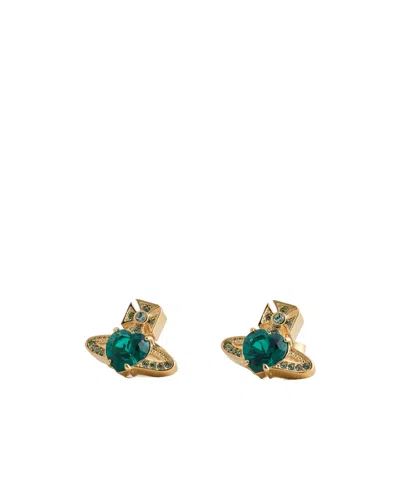 Vivienne Westwood Shining Crystal Earrings In Gold