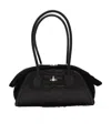 Vivienne Westwood Two-tone Leather And Suede Small Shirley Shoulder Bag In Brown