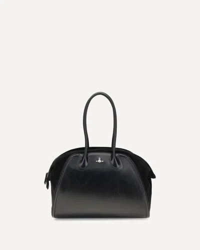 Vivienne Westwood Black Calf Leather Bos Taurus Shoulder Bag