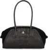 Vivienne Westwood Two-tone Leather And Suede Small Shirley Shoulder Bag In Brown