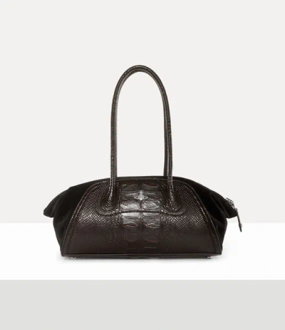 Vivienne Westwood Shirley Small Holdall Dino-embossed/suede Brown-black