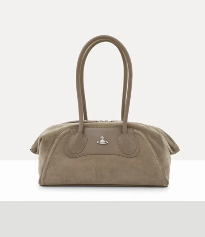 Vivienne Westwood Shirley Small Holdall Leather Stone In Brown