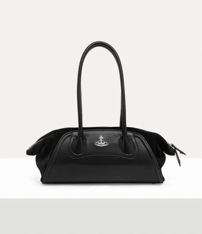 Vivienne Westwood Shirley Small Holdall Shiny Veg Tan/suede Black