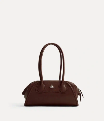 Vivienne Westwood Shirley Small Holdall Supple Leather Chestnut In Brown