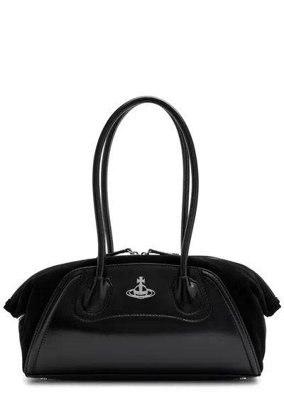 Vivienne Westwood Shirley Small Leather Holdall Bag In Black