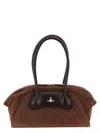 Vivienne Westwood Mens Aw25-chocolate Brown Shirley Small Suede Holdall In Brown