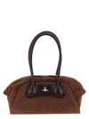 Vivienne Westwood Mens Aw25-chocolate Brown Shirley Small Suede Holdall In Brown