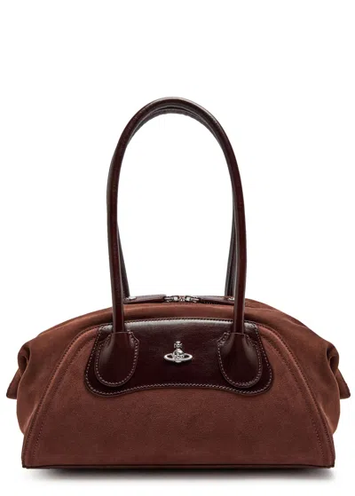 Vivienne Westwood Shirley Small Suede Shoulder Bag In Brown