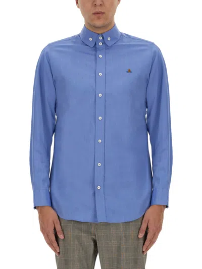 Vivienne Westwood Two Button Krall Shirt In Azure