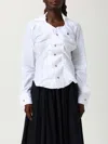 Vivienne Westwood Distorted Silhouette White Cotton Shirt With Asymmetrical Hem In White