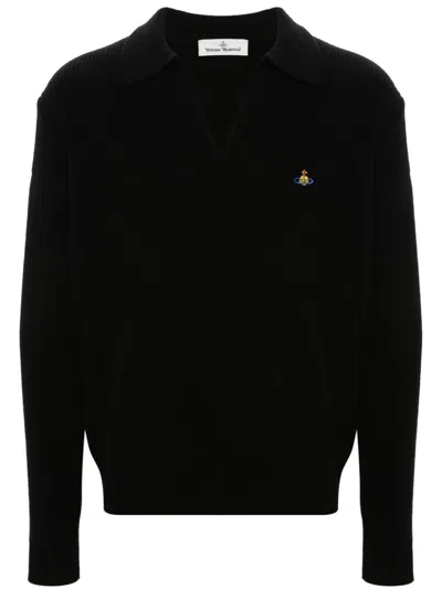 Vivienne Westwood Jersey With Logo In Black