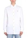 Vivienne Westwood Shirt With Subtle Orb Embroidery And Tailored Fit In Gray