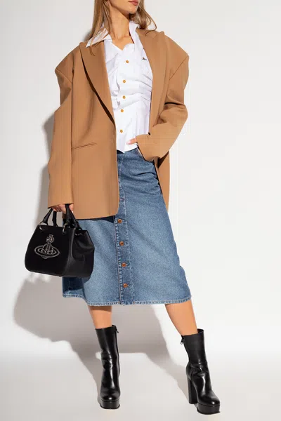 Vivienne Westwood Shirt With Tie Collar In Burgundy