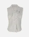 Vivienne Westwood Silk Cotton Sleeveless Drunken Shirt