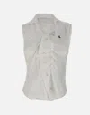 Vivienne Westwood Silk Cotton Sleeveless Drunken Shirt