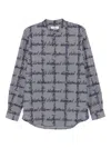 Vivienne Westwood Casual Shirt With Mandarin Collar And Gingham Check In Blue