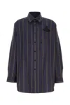 Vivienne Westwood Orb-embellishment Stripe-pattern Shirt In Blue