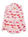 Vivienne Westwood Long Sleeve Shirt With Lips And Script Print In Multi
