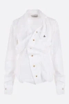 Vivienne Westwood Distorted Silhouette White Cotton Shirt With Asymmetrical Hem In White