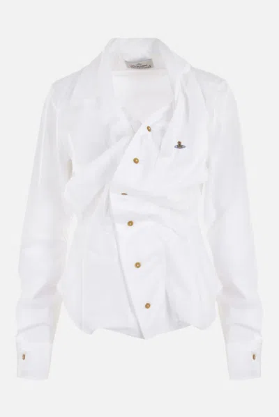 Vivienne Westwood Button Closure White Cotton Shirt
