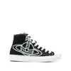 Vivienne Westwood Black Plimsoll High Top Canvas Sneakers In Black