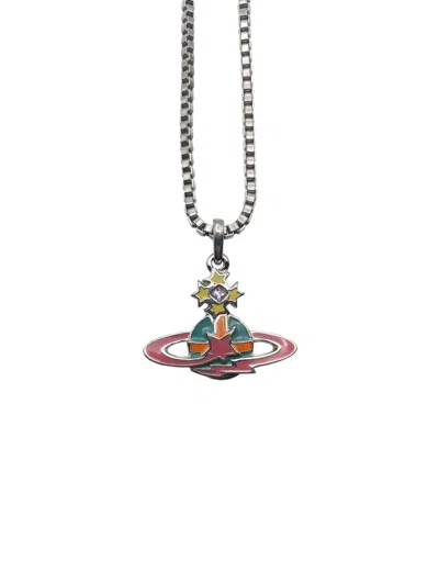 Pre-owned Vivienne Westwood Shooting Star Orb Necklace In Silver