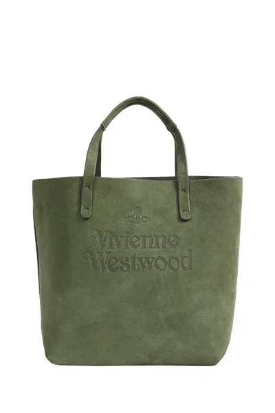 Vivienne Westwood Shopper Small Bag In Green