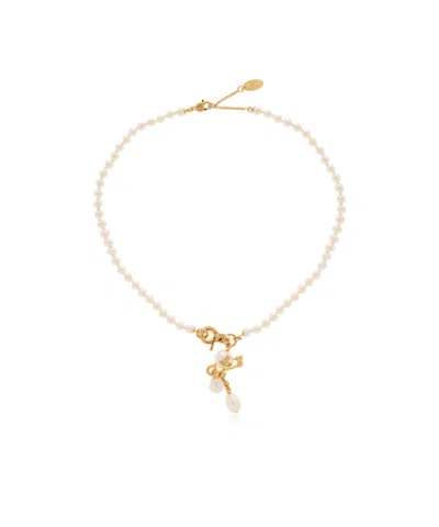 Vivienne Westwood Short Pearl Necklace In Yellow