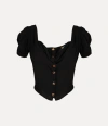 Vivienne Westwood Bea Corset Cardigan Org. Mako' Cotton Black 46 Women In Black