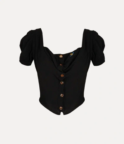 Vivienne Westwood Bea Corset Cardigan Org. Mako' Cotton Black 46 Women