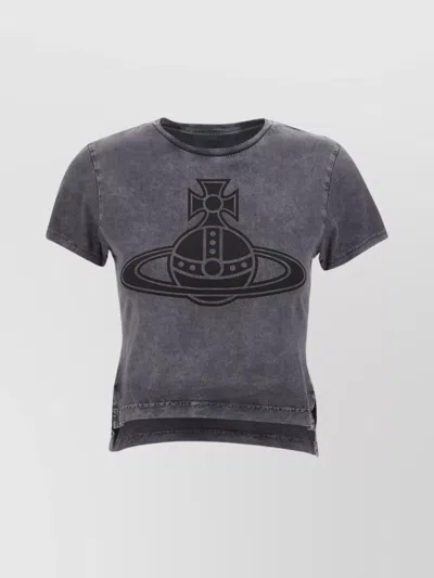 Vivienne Westwood Short Sleeve Graphic Print Top In Gray