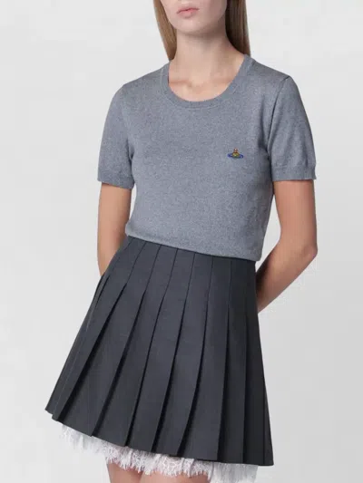 Vivienne Westwood Bea Knit Cotton-cashmere T-shirt In Dark Grey In Blue