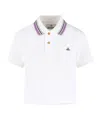 Vivienne Westwood Classic Polo With Multicolor Striped Detail In White