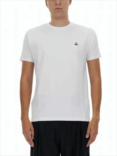 Vivienne Westwood Short-sleeved Classic White T-shirt With Embroidered Detail