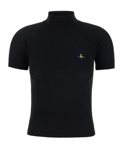 VIVIENNE WESTWOOD VIVIENNE WESTWOOD ORB EMBROIDERED KNITTED TOP