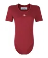 Vivienne Westwood Stylish Short Sleeve Jumpsuit With Round Neckline In Brown