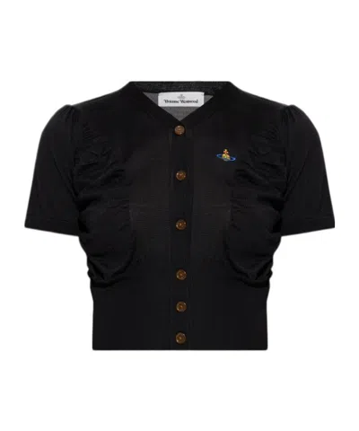 Vivienne Westwood Short-sleeved Knitted Cardigan In Black