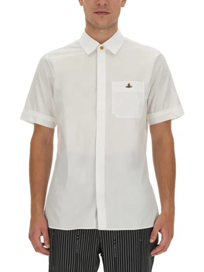 Vivienne Westwood Shirt With Orb Embroidery In White