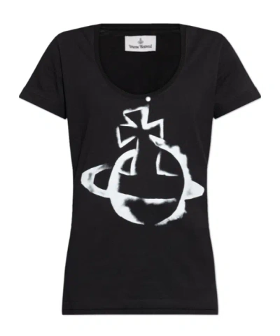 Vivienne Westwood Black Stencil Orb Lollo T-shirt